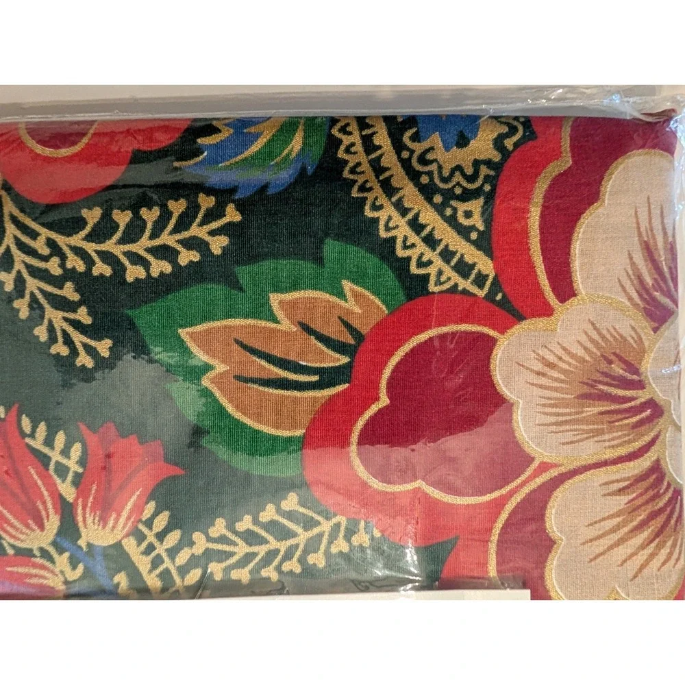 Holiday Time Tablecloth Oblong 60x84 Multicolor Madrigal Floral Christmas